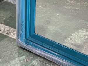 Teal framed wall mirror - 3