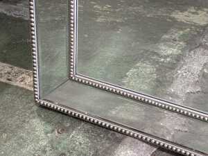 Art-deco style beaded edge wall mirror - 3