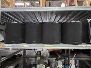 Four Boston Acoustics VRX surround speakers