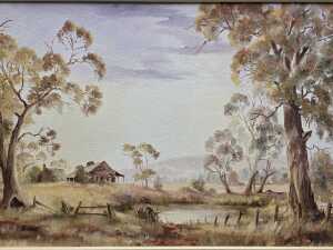 Rosemarie Bes, Rural Scene Near Benalla. Oil painting on board - 2