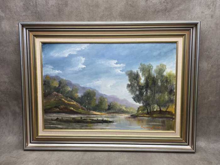 Bryan Jones, Evening Glow. Oil painting on board