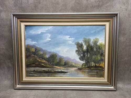 Bryan Jones, Evening Glow. Oil painting on board