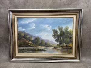 Bryan Jones, Evening Glow. Oil painting on board
