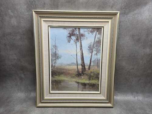 Wim Kortland (1923-), Yarra Valley, 1979. Oil painting on board
