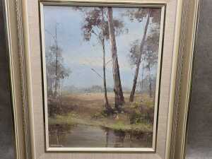 Wim Kortland (1923-), Yarra Valley, 1979. Oil painting on board - 2