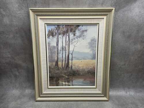 Wim Kortland (1923-), Yarra Valley, 1979. Oil painting on board