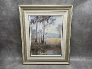 Wim Kortland (1923-), Yarra Valley, 1979. Oil painting on board