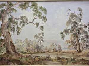 Rosemarie Bes, Country Scene, 1980. Oil painting on board - 2