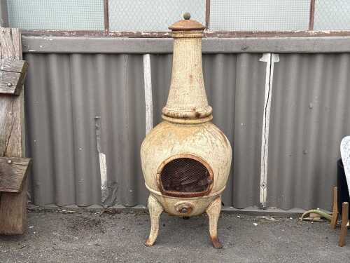 Outdoor cast iron chiminea