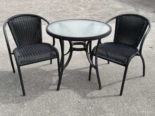 Black three-piece outdoor setting