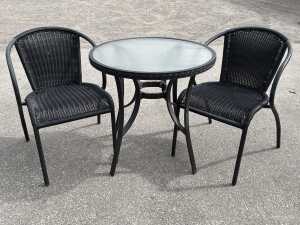 Black three-piece outdoor setting
