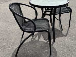 Black three-piece outdoor setting - 2
