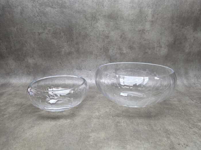 Two Georg Jensen glass bowls in graduating sizes