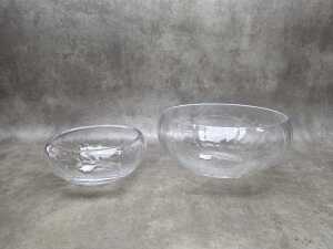 Two Georg Jensen glass bowls in graduating sizes