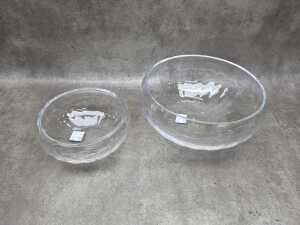 Two Georg Jensen glass bowls in graduating sizes - 2