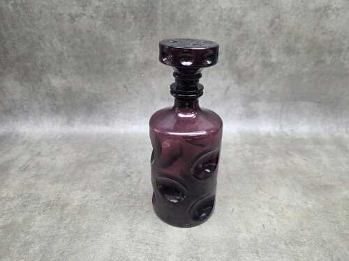 Mid-century amethyst 'Thumbprint' genie bottle