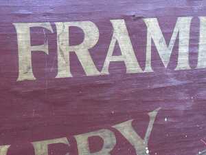 Oval timber sign 'Antique Picture Framing Gallery' - 2
