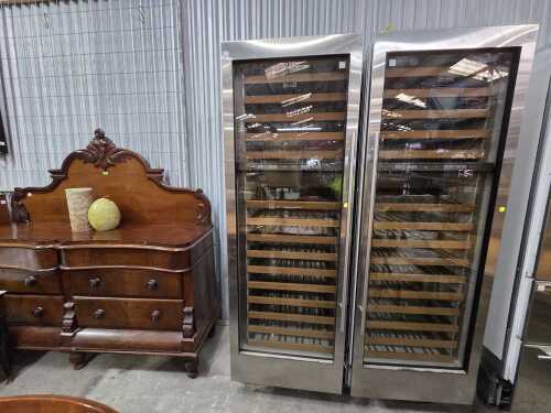Sub-Zero 132 bottle integrated wine storage cabinet RRP $19,500-$22,500 (left)