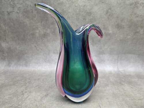 Sommerso art glass vase