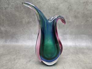 Sommerso art glass vase