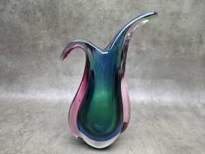 Sommerso art glass vase - 2