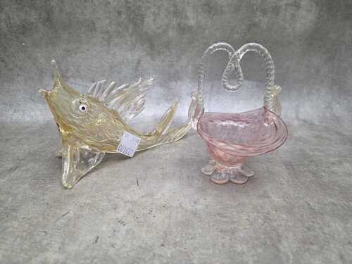 Two Murano glass pieces with aventurine inclusions
