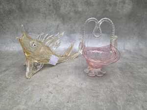Two Murano glass pieces with aventurine inclusions