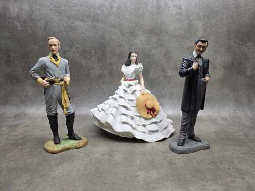 Three Franklin Mint bisque porcelain 'Gone With the Wind' figures