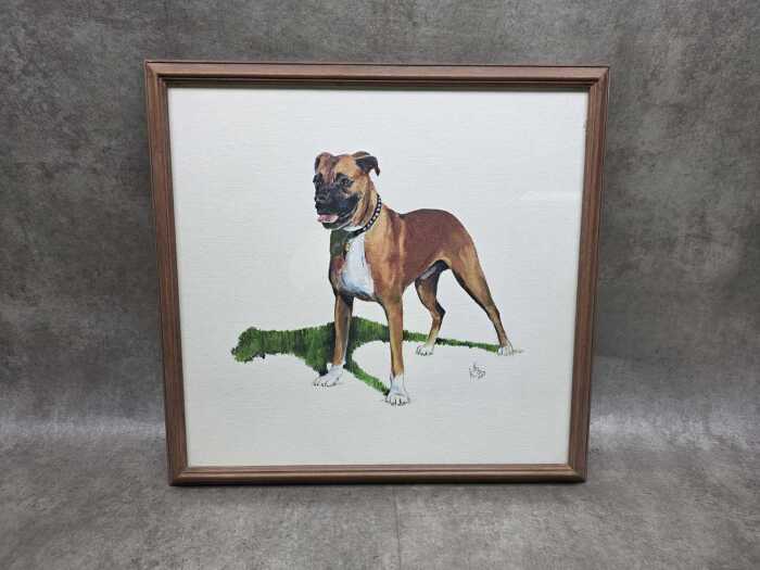 Artist unknown, Boxer, 1967. Oil painting on paper