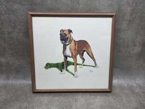 Artist unknown, Boxer, 1967. Oil painting on paper
