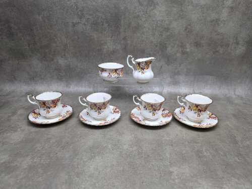 Royal Albert Lenora demitasse coffee setting for four