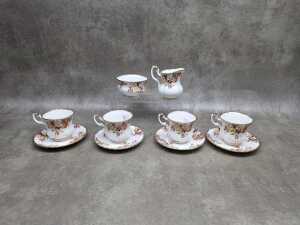 Royal Albert Lenora demitasse coffee setting for four