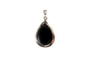 A black enamel pendant in 14 carat yellow gold - 2