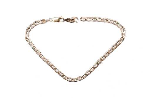A broken anchor link bracelet in 9 carat yellow gold