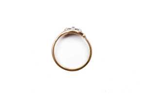 An antique diamond ring in 18 carat yellow gold - 3