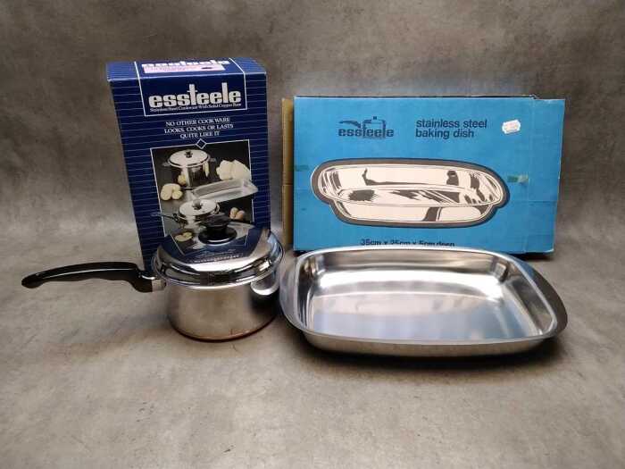 Two Essteele cookware boxed items