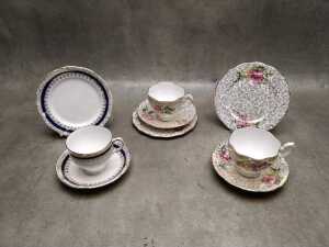 Eighth porcelain trios, including Shelley - 4