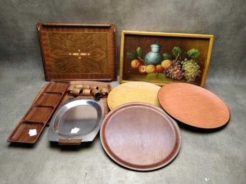 Timber trays, platters and bed breakfast table