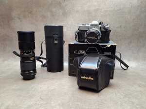 Minolta SLR film camera and Braun slide projector - 2