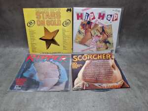 Ten Rock and Pop compilation vinyl records, including 'Superstar Superhits' - 2