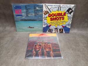 Ten Rock and Pop compilation vinyl records, including 'Hit Wave 82' - 2