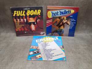 Ten Rock and Pop compilation vinyl records, including 'Hit Wave 82' - 4