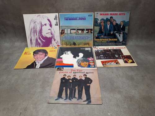 Seven vinyl records, mostly '60s Pop, including Manfred Mann