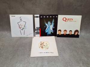 45rpm 7" vinyl singles, mostly with picture sleeves, including INXS, U2, Icehouse - 3