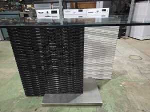 Contemporary glass top dining table - 3