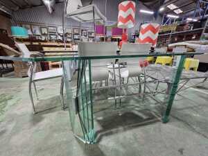 Art Deco style glass hall table - 3