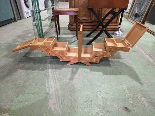 A.B Displays three-tier timber sewing box