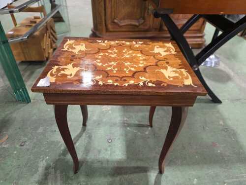 Marquetry music box table