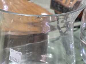 Four clear glass vases in various shapes and sizes - 6