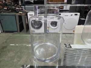 Three clear glass floor vases in various shapes - 2